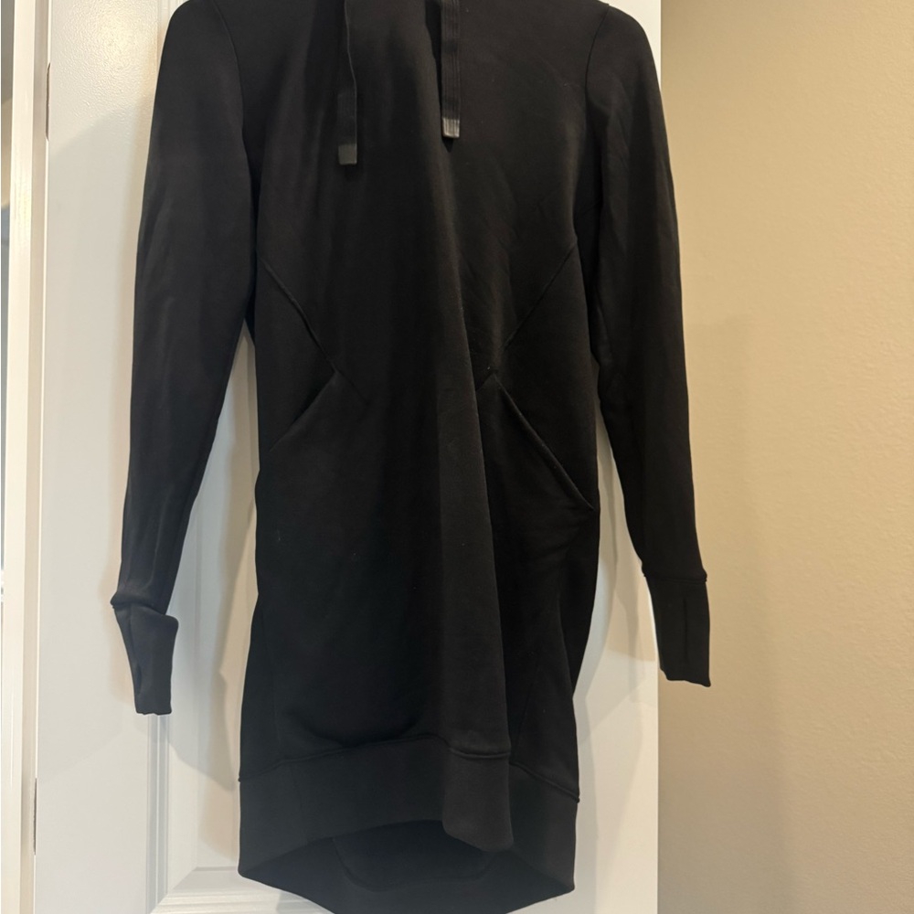 Athleta Black Mini Dress Hoodie